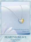 Gold Plated Heart Pendant Necklace For Women - 925 Sterling Silver Couple Heart Jewelry