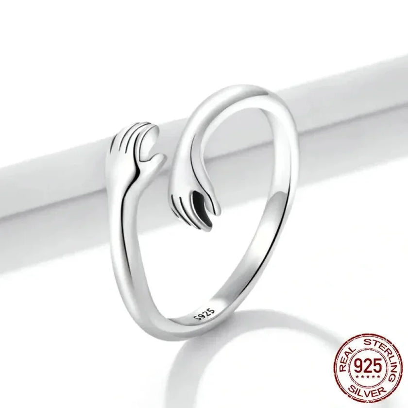 Sterling Silver Hug Ring (Adjustable)