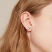 Cz Stud Earrings - 925 Sterling Silver Platinum Plated - Round Cubic Zirconia Hypoallergenic Earrings 4Mm 5Mm 6Mm 7Mm Bse166