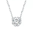 Gorgeous Shiny Choker - 925 Sterling Silver Geometric Cut Zircon Pendant Necklace