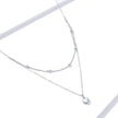 925 Sterling Silver Double Layer Heart Pendant Choker Necklace