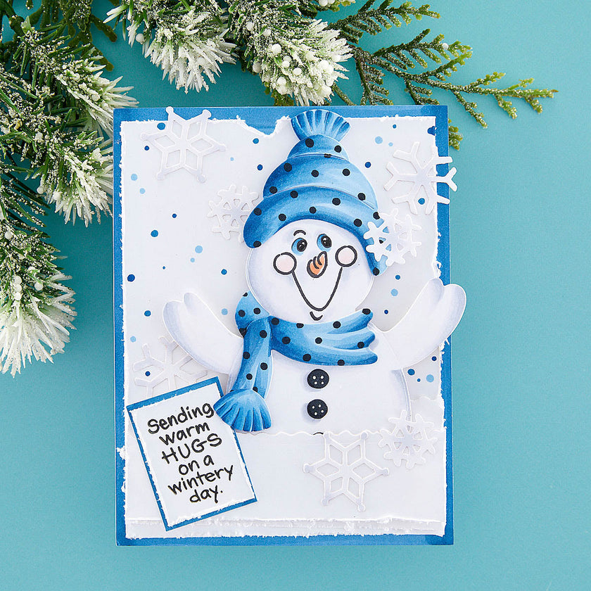 Snowman Hugs Etched Dies from the Holiday Hugs Collection by Stampendous
