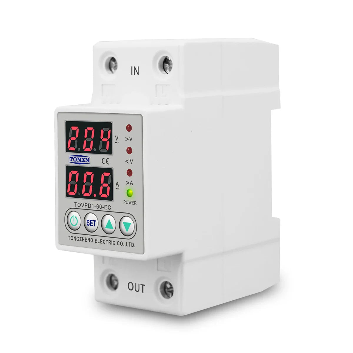 Protection Relay 40-80A 220/230V TOMZN with Din Rail Dual Display