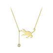 Breathtaking 925 Sterling Silver Cat Necklace | Elegant Pendant Collarbone Jewelry Scn232 In 3 Colors