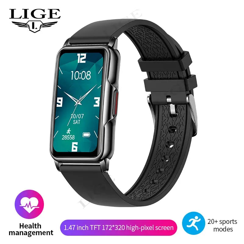 LIGE Smart Watch Women Full Touch Screen Bluetooth Call IP67 Waterproof Sports Fitness Tracker Smartwatch Women