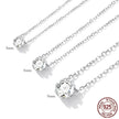 Gorgeous Shiny Choker - 925 Sterling Silver Geometric Cut Zircon Pendant Necklace