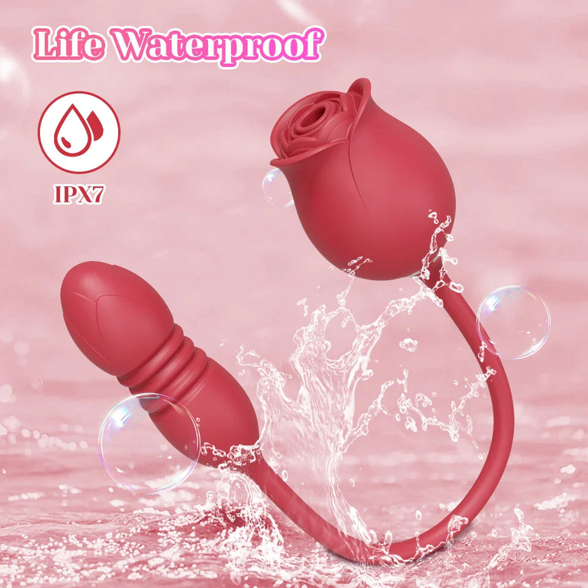 Rose Thrusting & Sucking Vibrator – 10 Modes for G-Spot & Clit Pleasure