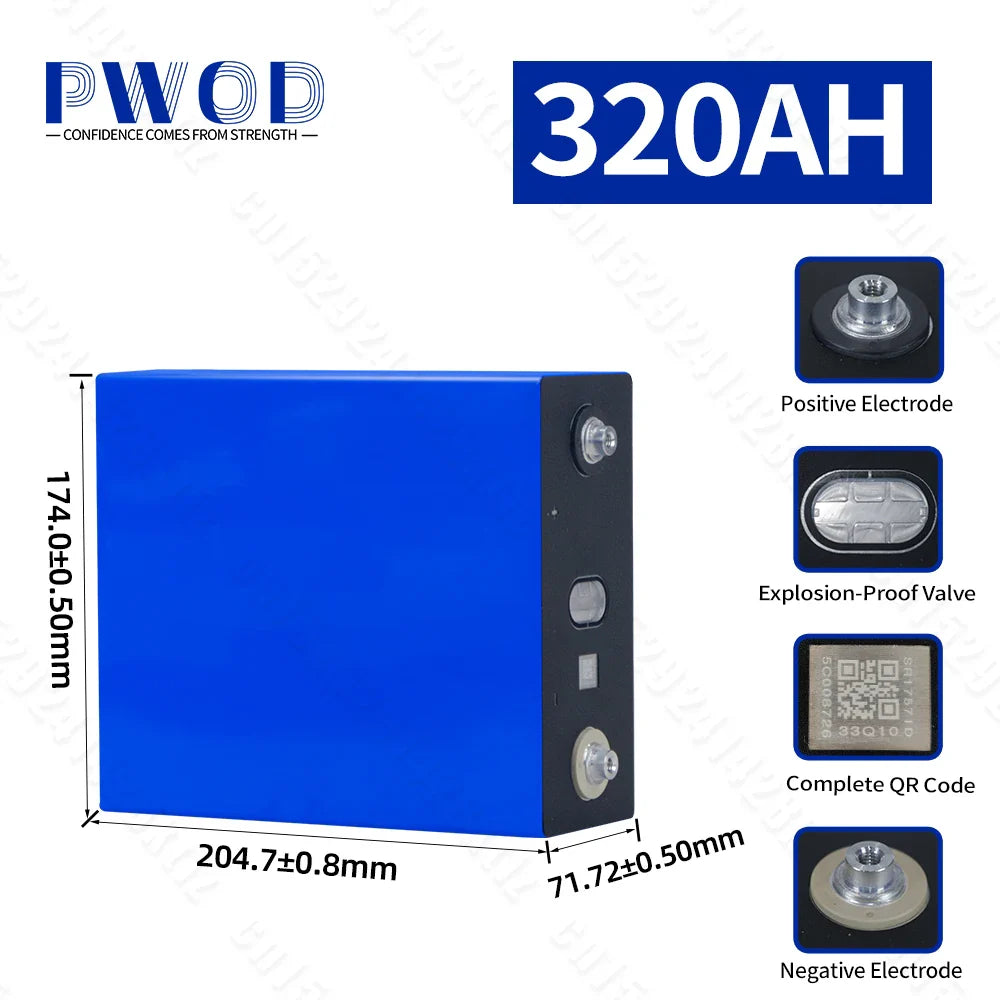 Lifepo4 Battery Cell 105AH - 320AH Grade A  12V/24V