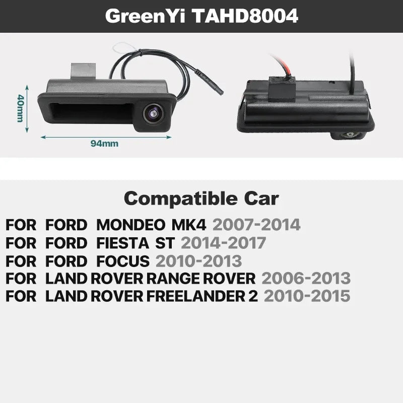 Dynamic Trajectory AHD Trunk Handle Camera For Ford Focus MK2 MK3 Mondeo Ranger Explorer C-Max Kuga Fiesta Fusion Backup Cam