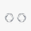 925 Sterling Silver Minimalist Wavy Stud Earrings - Women Fine Jewelry