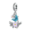 925 Sterling Silver Diy Heart Charm With Pink Zircon - Bsc777