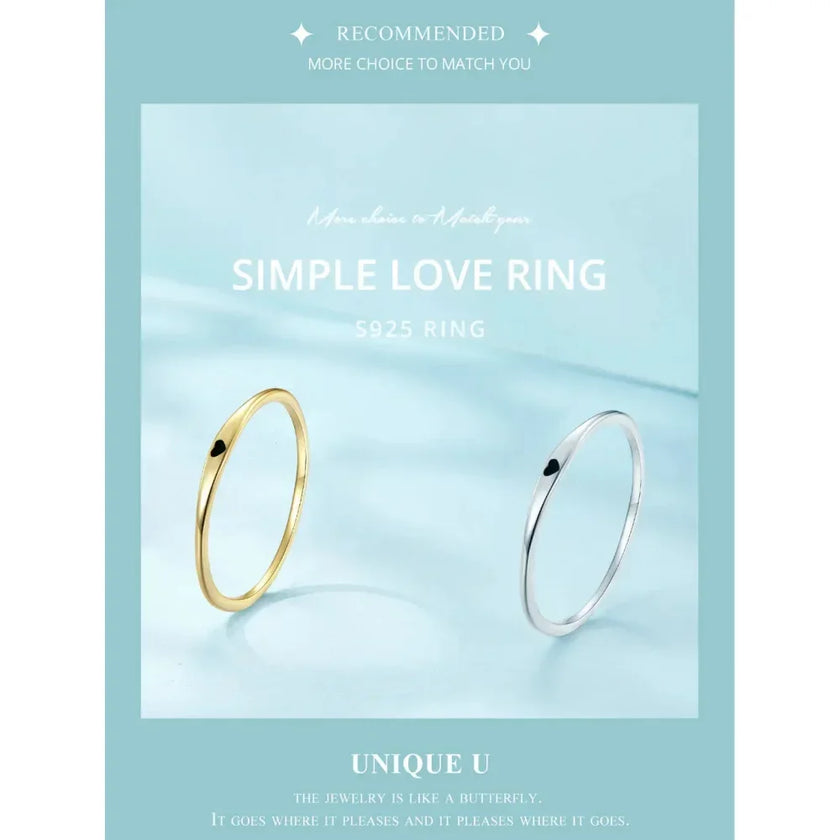 925 Sterling Silver Heart Wedding Band - Symbol Of Love, Stackable Promise Ring In 2 Colors (Size 5-10)