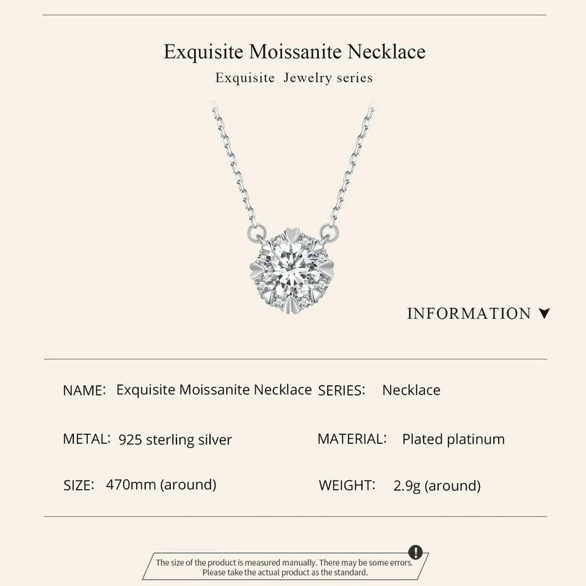 Dazzling Diamond Alternative: 1ct Moissanite Sterling Silver Pendant Necklace