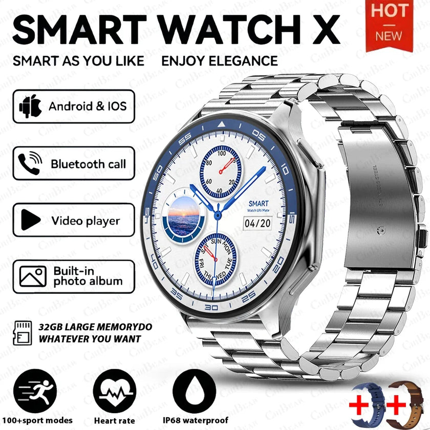 New For HUAWEI IOS Watch X High-End Business Watch 32G Large Memory Album Smartwatch Men Sports Fitness Waterproof Bracelet