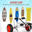 Soozier Kayak Cart Boat Canoe Trolley Carrier Dolly Transport No-Flat Wheels Silver