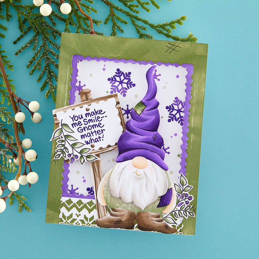 Gnome Hugs Etched Dies from the Holiday Hugs Collection by Stampendous