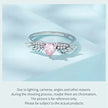 925 Sterling Silver Pink Heart Wing CZ Ring