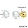 Charm And Elegance: 925 Sterling Silver Pearl Beads Screw Stud Earrings