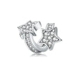 925 Sterling Silver Clear 5A Crystal Collection Family Heart X-Shape Charm Beads for Charm Bracelet & Necklace Pendant