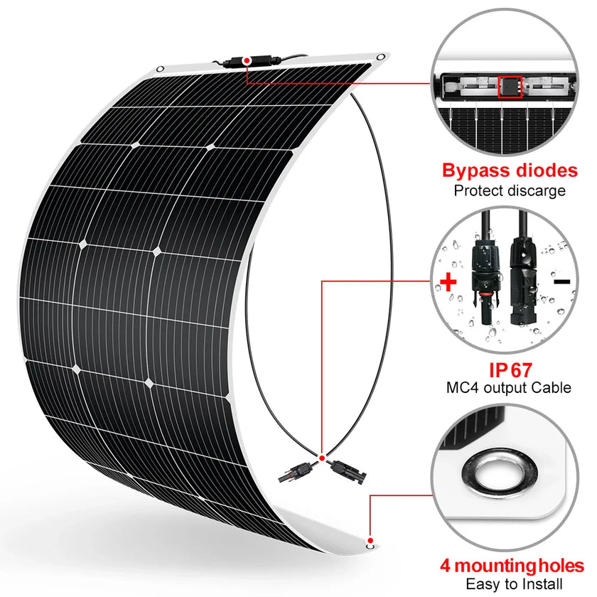 DOKIO Flexible Solar Panel  18V 100W - 400W