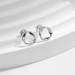 925 Sterling Silver Minimalist Wavy Stud Earrings - Women Fine Jewelry