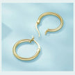 14K White Gold Plated 925 Sterling Silver Hoop Earrings | Hypoallergenic 24mm Hoops