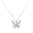 Azure and Lavender Butterfly Sterling Silver Necklace