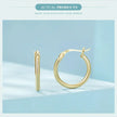 14K White Gold Plated 925 Sterling Silver Hoop Earrings | Hypoallergenic 24mm Hoops