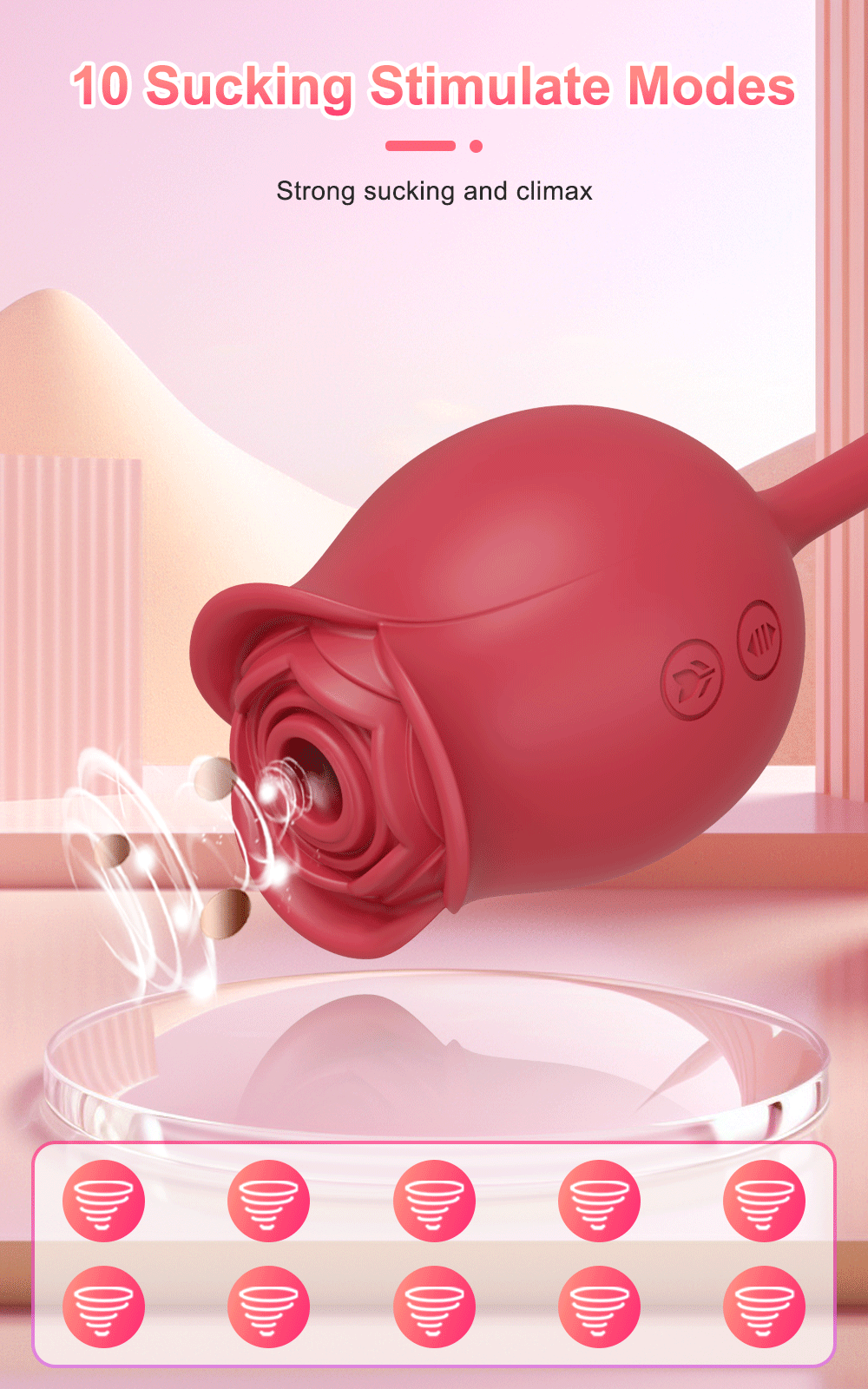Rose Thrusting & Sucking Vibrator – 10 Modes for G-Spot & Clit Pleasure