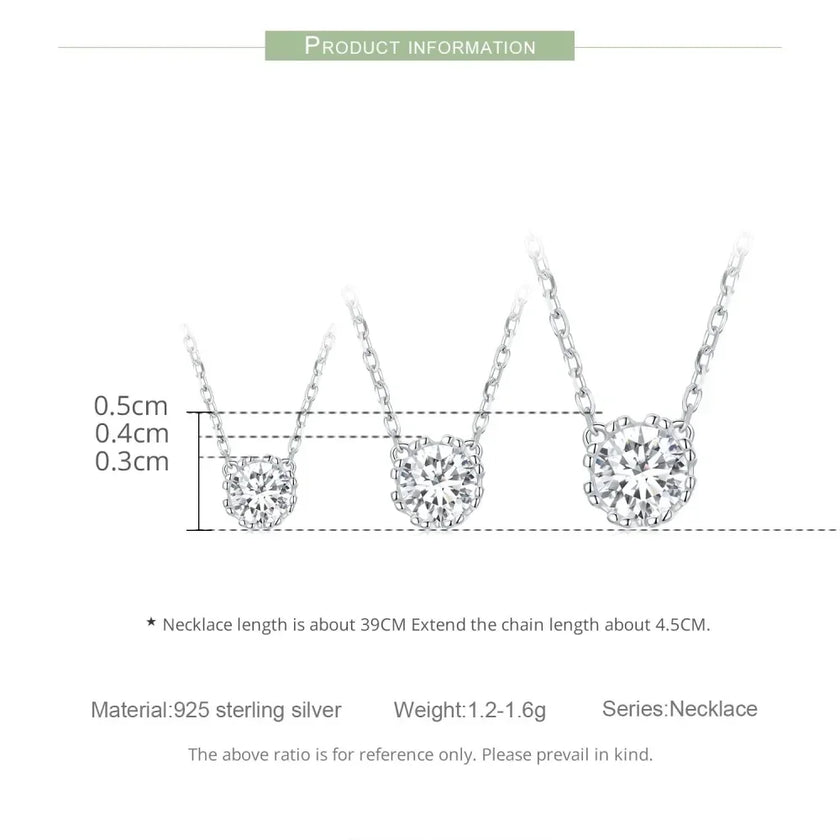 Gorgeous Shiny Choker - 925 Sterling Silver Geometric Cut Zircon Pendant Necklace