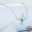 Elegant Sterling Silver Hummingbird Pendant Necklace