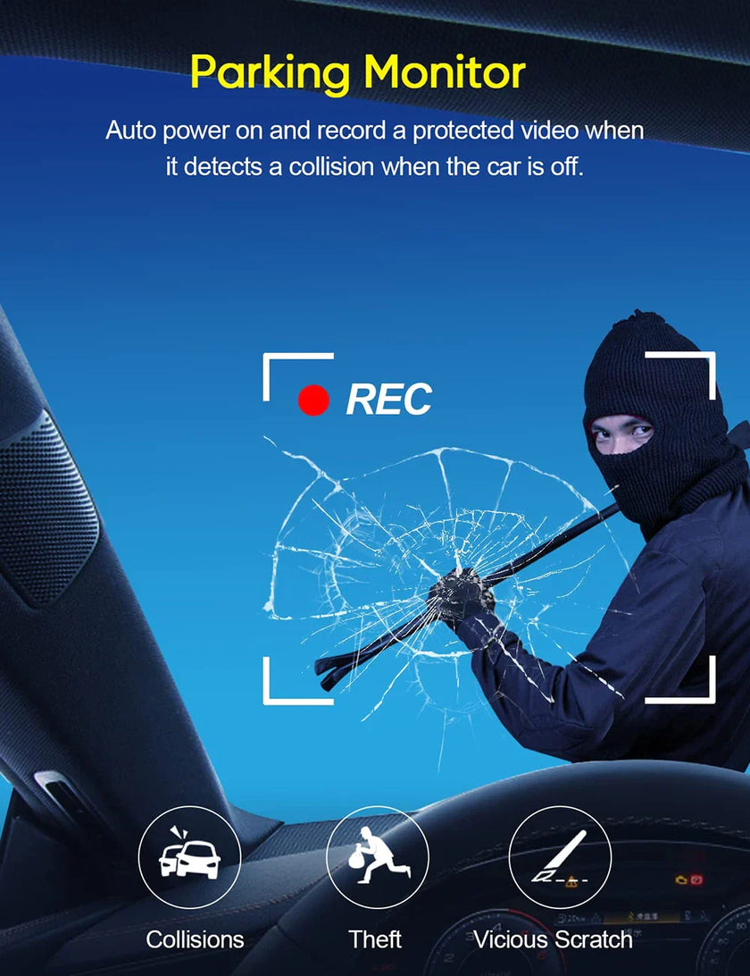 3 Channel Dash Cam for Car Front And Rear Camera 1080P Video Recorder Dashcam Black Box Car DVR Rear View Camera car accessory