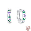 Elegant Gemstone Sterling Silver Hoop Earrings