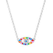 Rainbow Evil Eye Sterling Silver Pendant Necklace