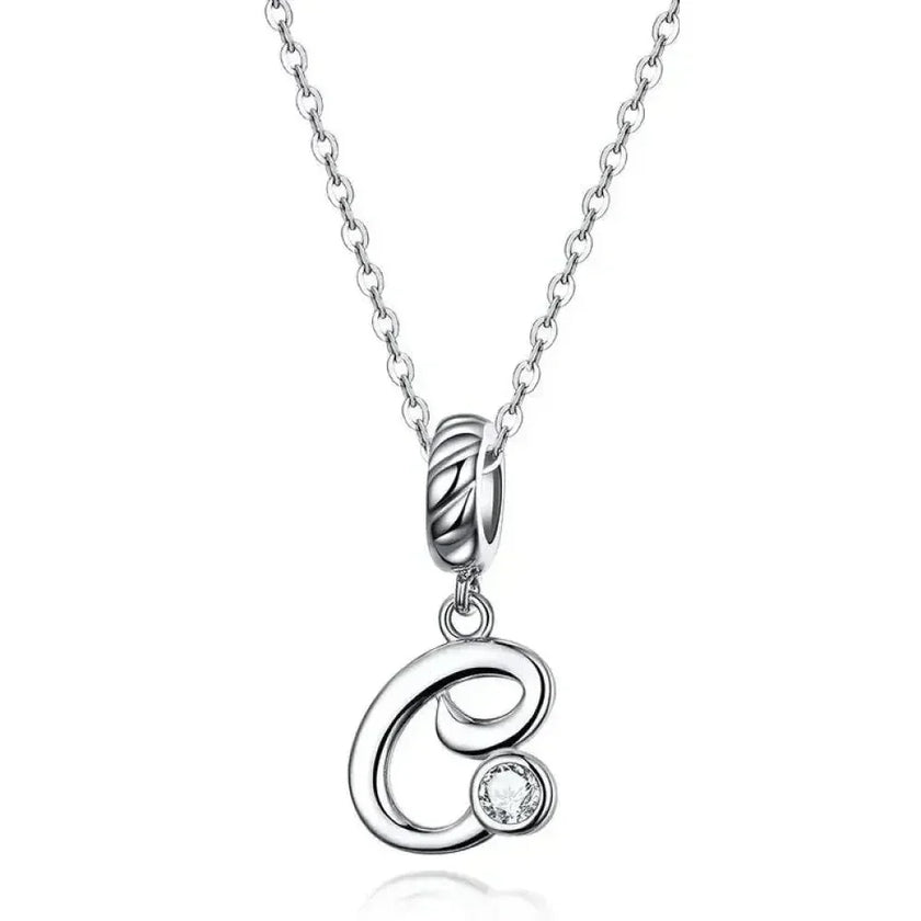 Classic 925 Sterling Silver Initial Necklace