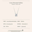 Radiant 1ct Moissanite Sterling Silver Pendant Necklace