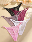5PCS Lace Temptation G-String Set – Sheer Lace, Sexy & Soft G-Strings