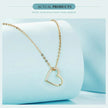Genuine 925 Sterling Silver The Shape Of Love Chain Necklace For Women - Fine Jewelry 18.11'' Collar