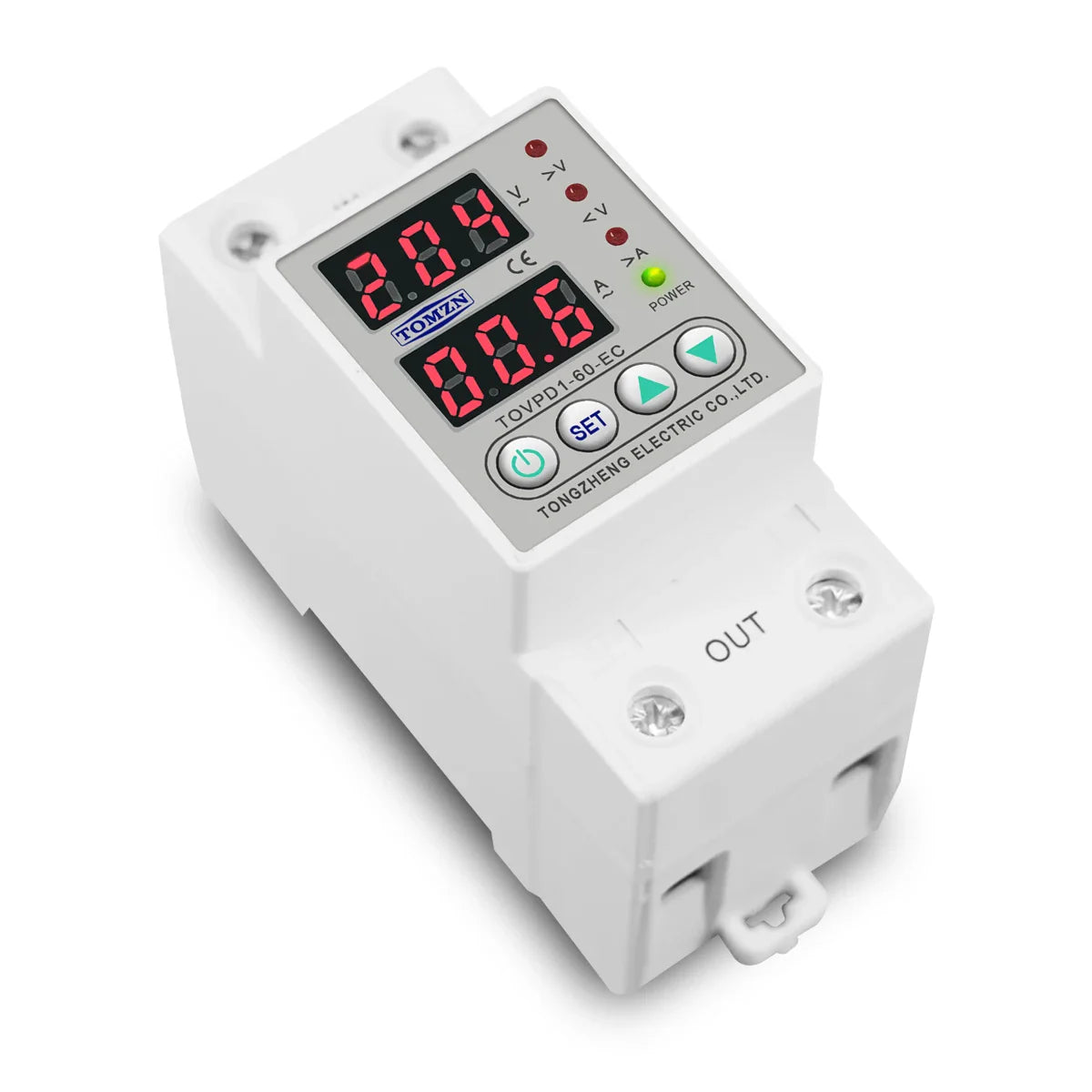 Protection Relay 40-80A 220/230V TOMZN with Din Rail Dual Display