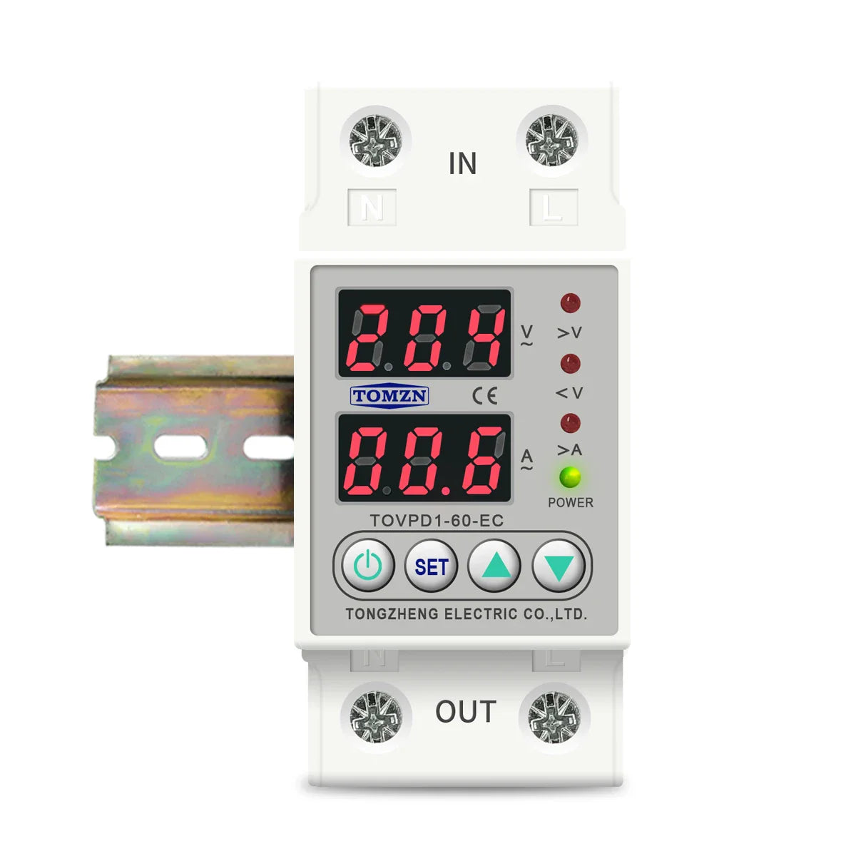 Protection Relay 40-80A 220/230V TOMZN with Din Rail Dual Display