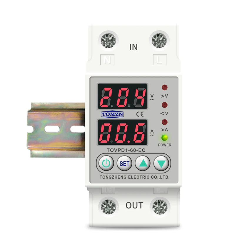 Protection Relay 40-80A 220/230V TOMZN with Din Rail Dual Display