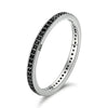 925 Sterling Silver Black & Clear Double Circle CZ Ring