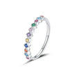 925 Sterling Silver Rainbow CZ Band Ring