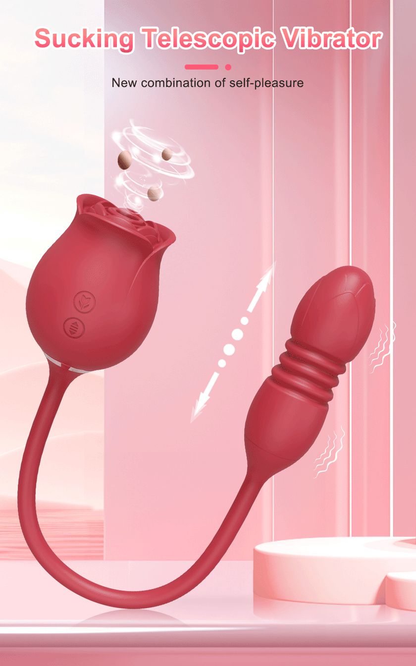 Rose Thrusting & Sucking Vibrator – 10 Modes for G-Spot & Clit Pleasure