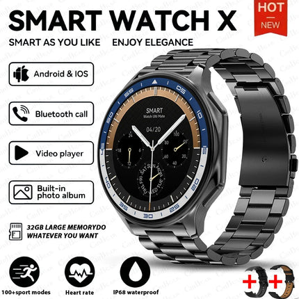 New For HUAWEI IOS Watch X High-End Business Watch 32G Large Memory Album Smartwatch Men Sports Fitness Waterproof Bracelet