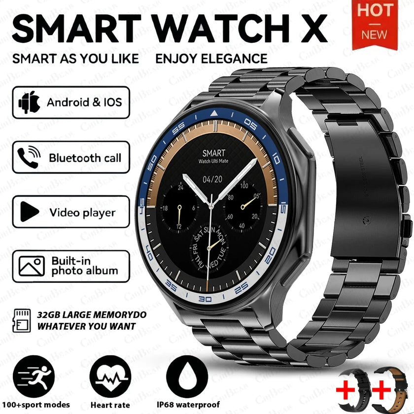 New For HUAWEI IOS Watch X High-End Business Watch 32G Large Memory Album Smartwatch Men Sports Fitness Waterproof Bracelet