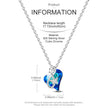 925 Sterling Silver Blue Crystal Heart Butterfly Necklace | CZ Pendant Chain