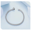Sterling Silver Braided Square Buckle Bracelet