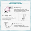 925 Sterling Silver Pink Heart Wing CZ Ring
