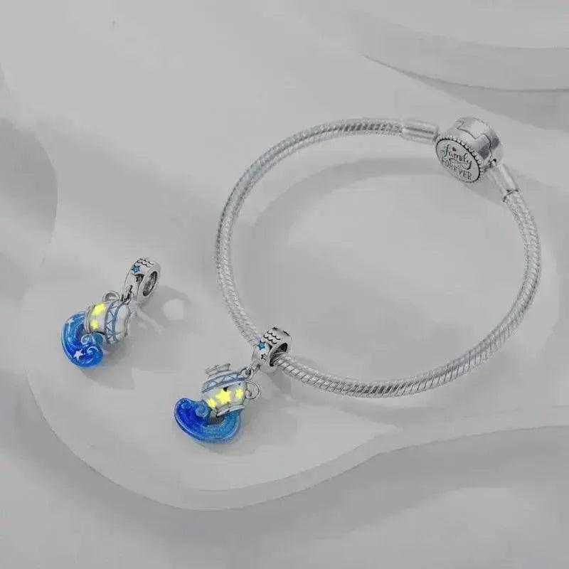 S925 Silver Colorful Luminous Twelve Constellation Pendant